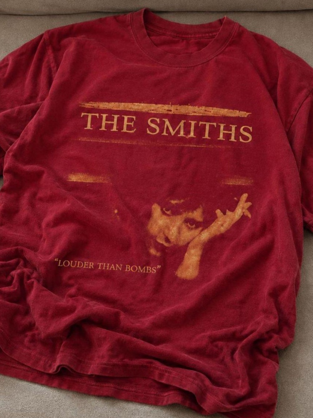 Gildan Red Tee with Gold 'The Smiths' Graphic
